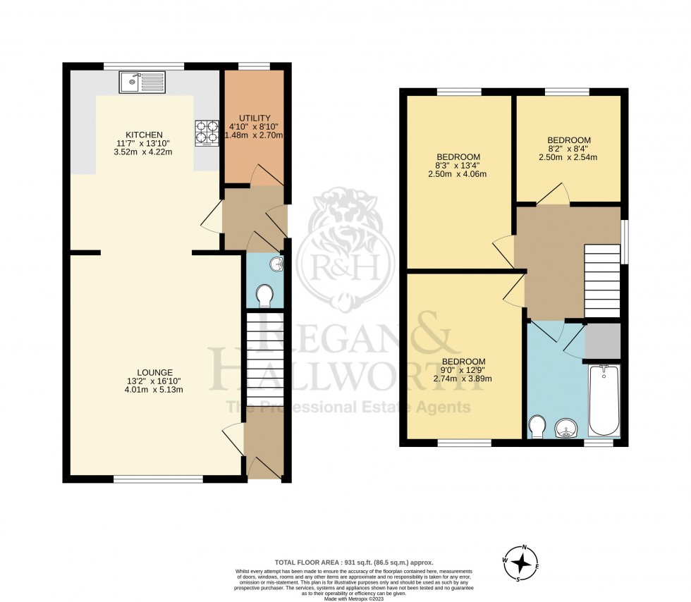 Floorplan for Ashbourne Avenue, Whelley, Wigan, WN2 1AH