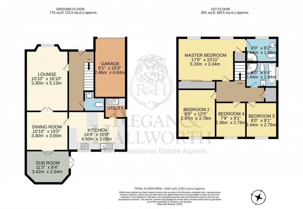 Floorplan for Tarnbeck Drive, Mawdesley, L40 2RU