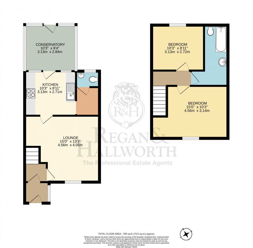 Floorplan for Back Lane, Appley Bridge, WN6 8RS