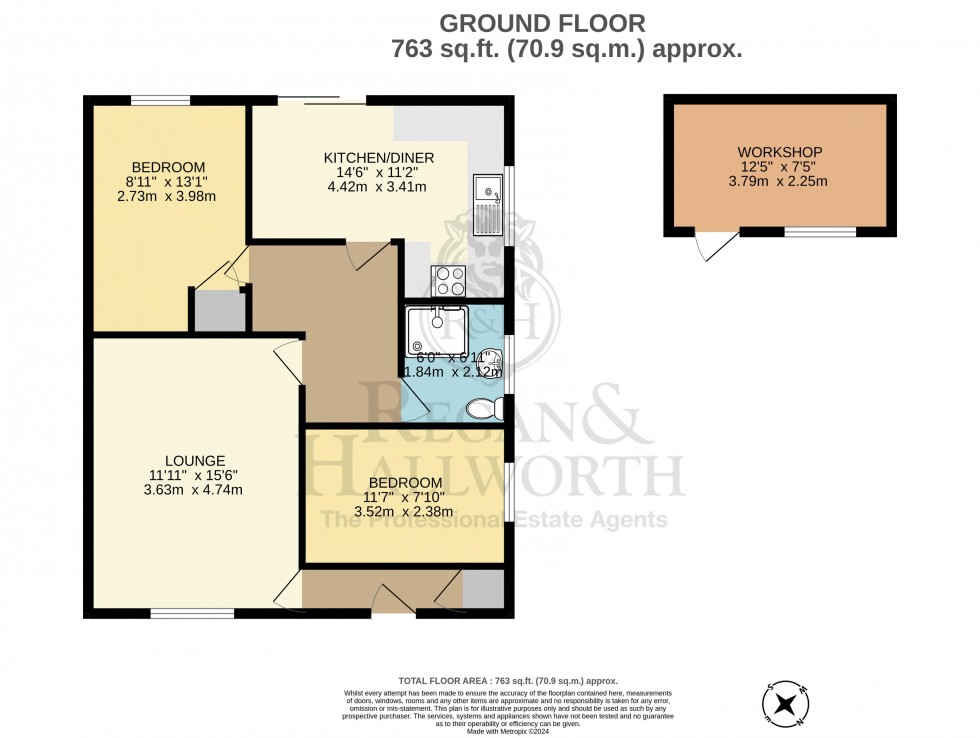 Floorplan for Ashley Road, Hindley Green, WN2 4HG