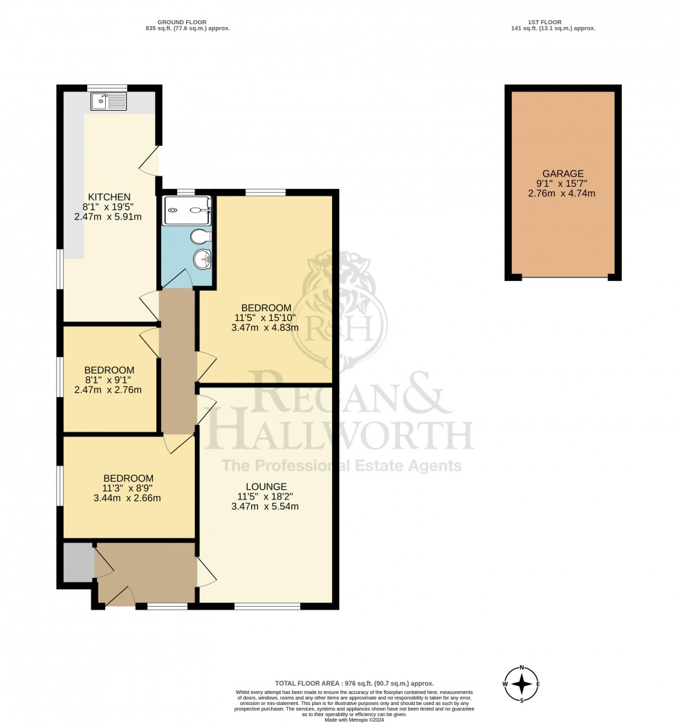 Floorplan for Clevedon Drive, Highfield, WN3 6AF