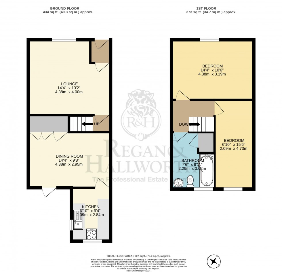 Floorplan for Thicknesse Avenue, Beech Hill, WN6 8PW
