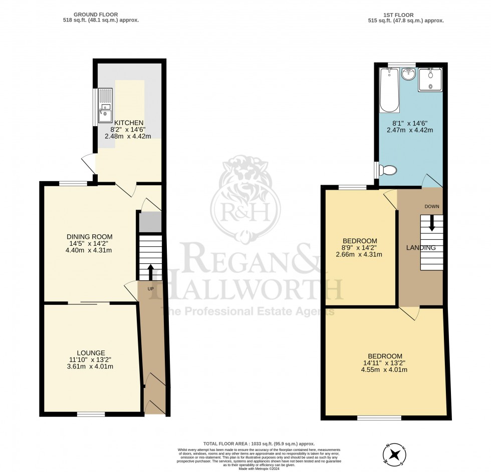 Floorplan for Neville Street, Platt Bridge, WN2 5BN