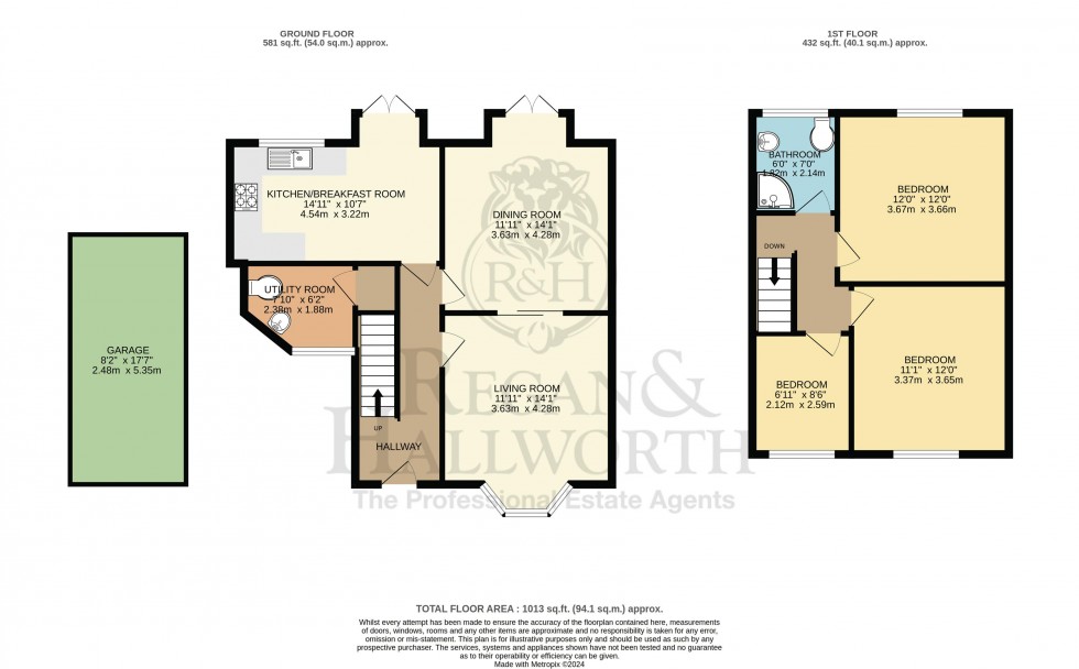 Floorplan for Victoria Crescent, Standish, WN6 0BB