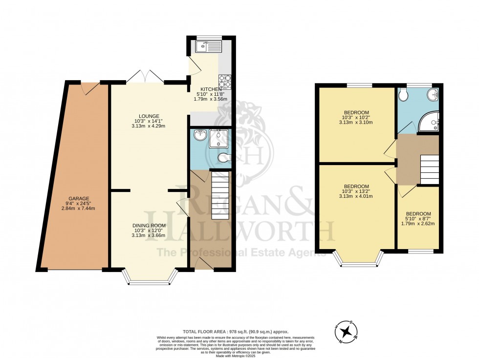 Floorplan for Lessingham Avenue, Swinley, WN1 2HE