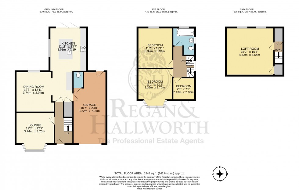 Floorplan for Wordsworth Avenue, Orrell, WN5 8LT