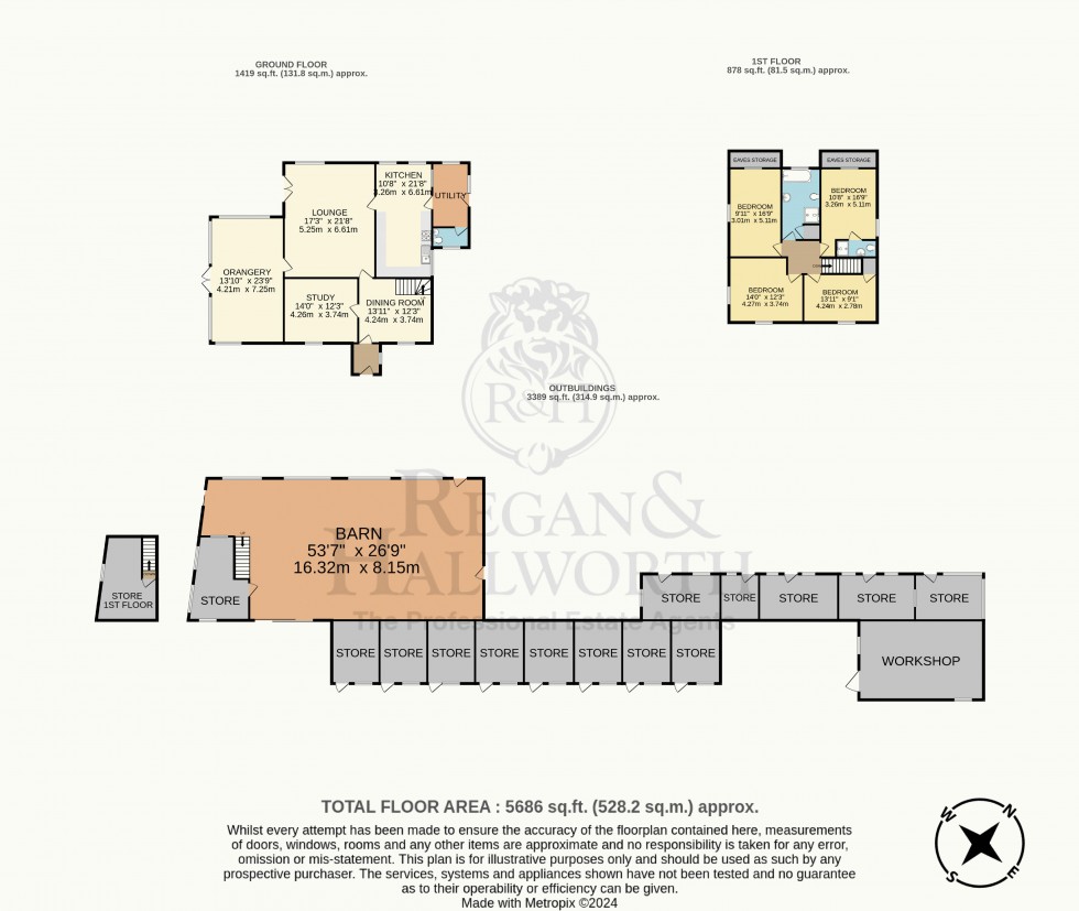 Floorplan for Alderley Farmhouse, Alder Lane, Crank, WA11 7SH