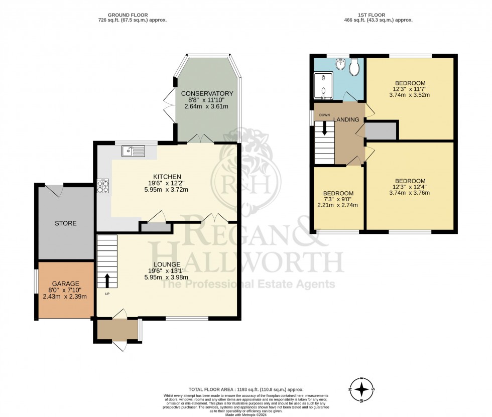 Floorplan for Wessex Close, Standish, WN1 2TJ