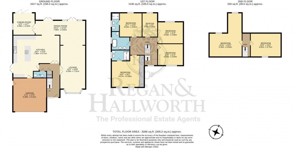 Floorplan for Limes Avenue, Standish, WN6 0AB