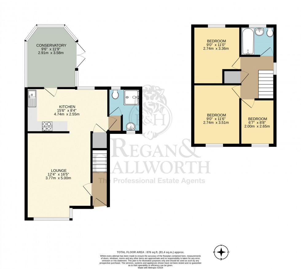 Floorplan for Clevedon Drive, Highfield, WN3 6AE