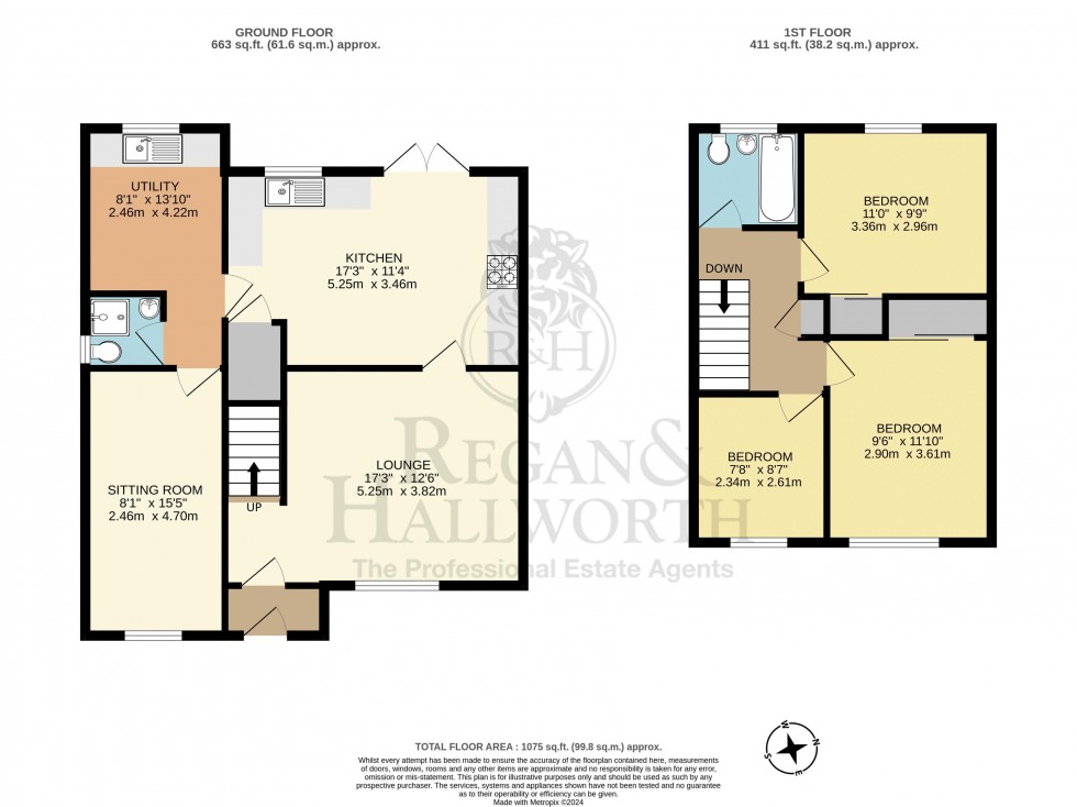 Floorplan for Rosthwaite Grove, Moss Bank, WA11 7BG