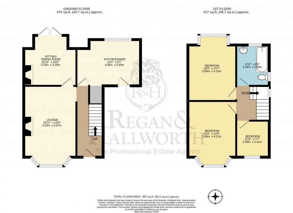 Floorplan for Coniston Avenue, Swinley, WN1 2EY