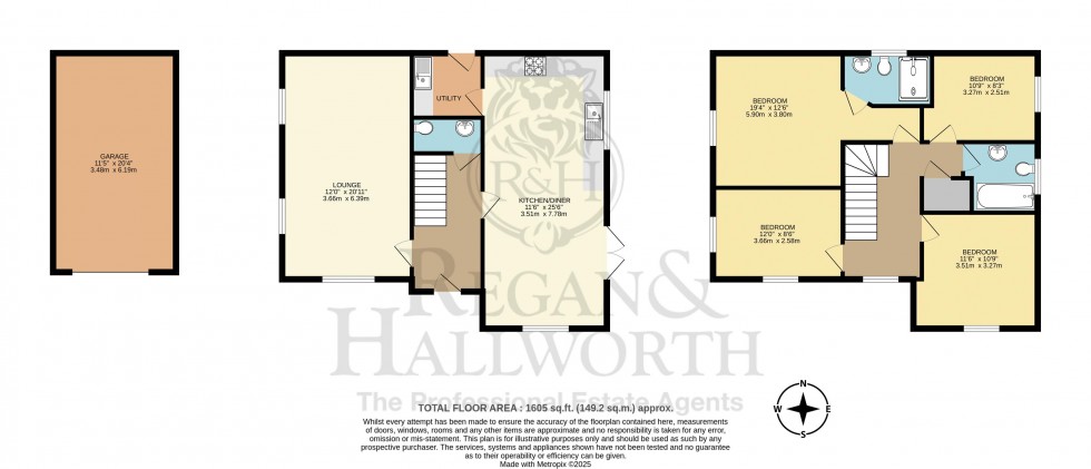 Floorplan for Chancel Way, Burscough, L40 7AS